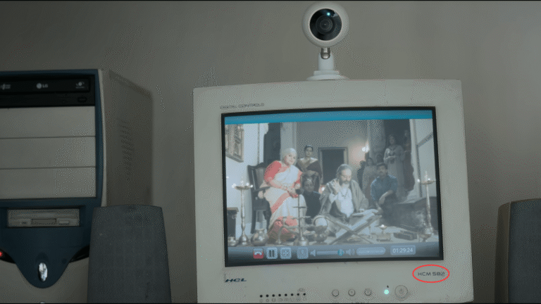HCL HCM 582 monitor seen in Bhooth Bangla opening video conferencing scene